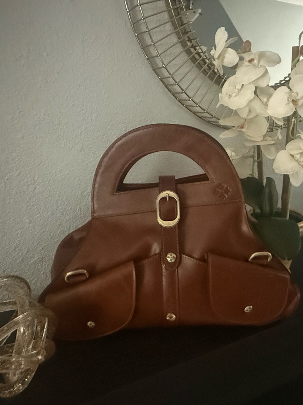 Patricia Nash genuine leather Women's Brown Leather Top-Handle Satchel